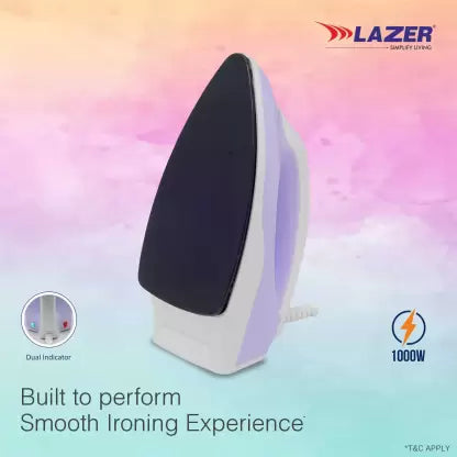Lazer Glide 1000W ISI Certified Dry Iron With Over Heating (Lavender)