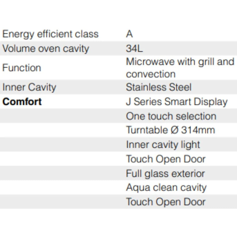 Hafele J34MWO PLUS Built-In Convection Microwave 34L Capacity - More Info