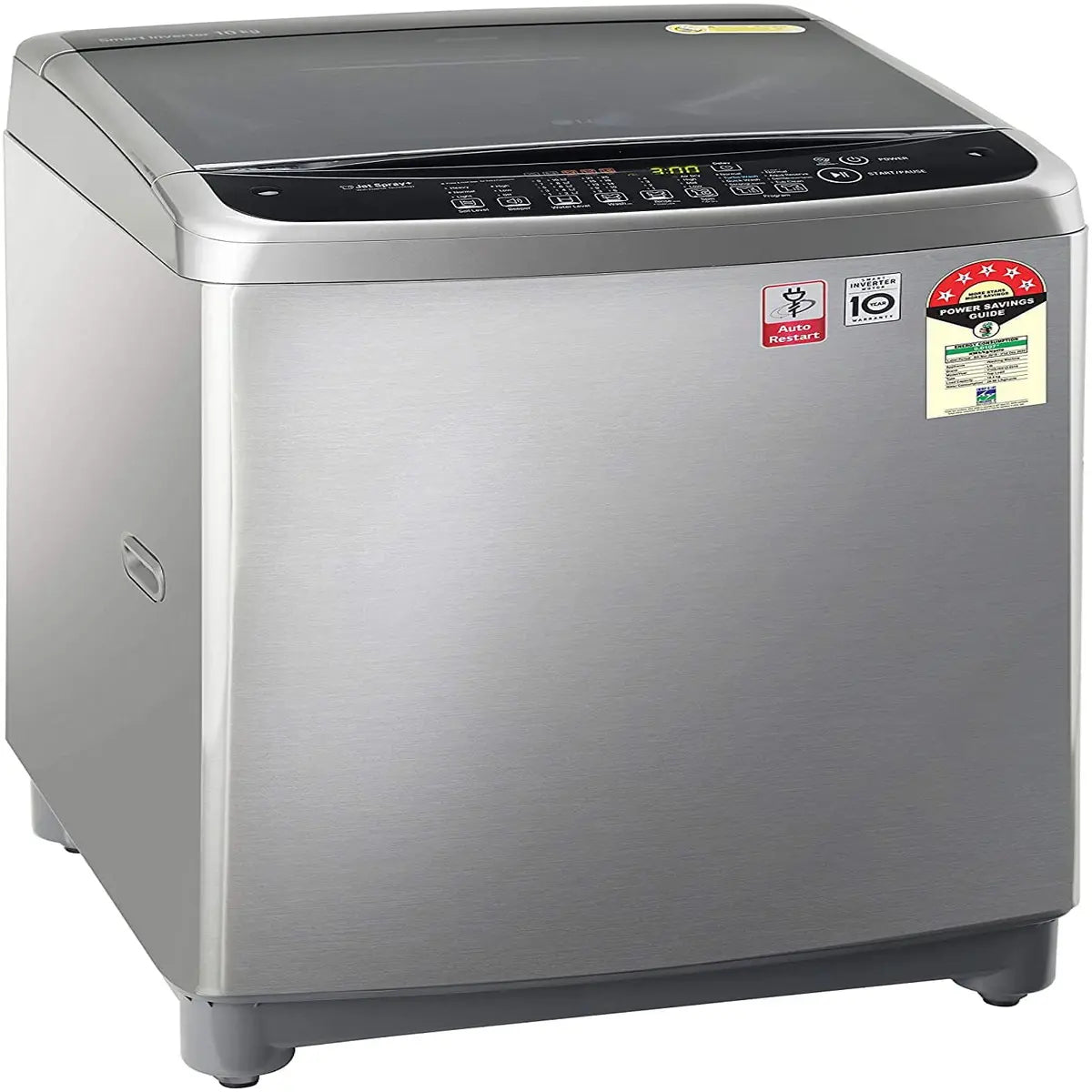 LG 10 Kg Inverter Fully-Automatic Top Loading Washing Machine (T10SJSS1Z, Free Silver)