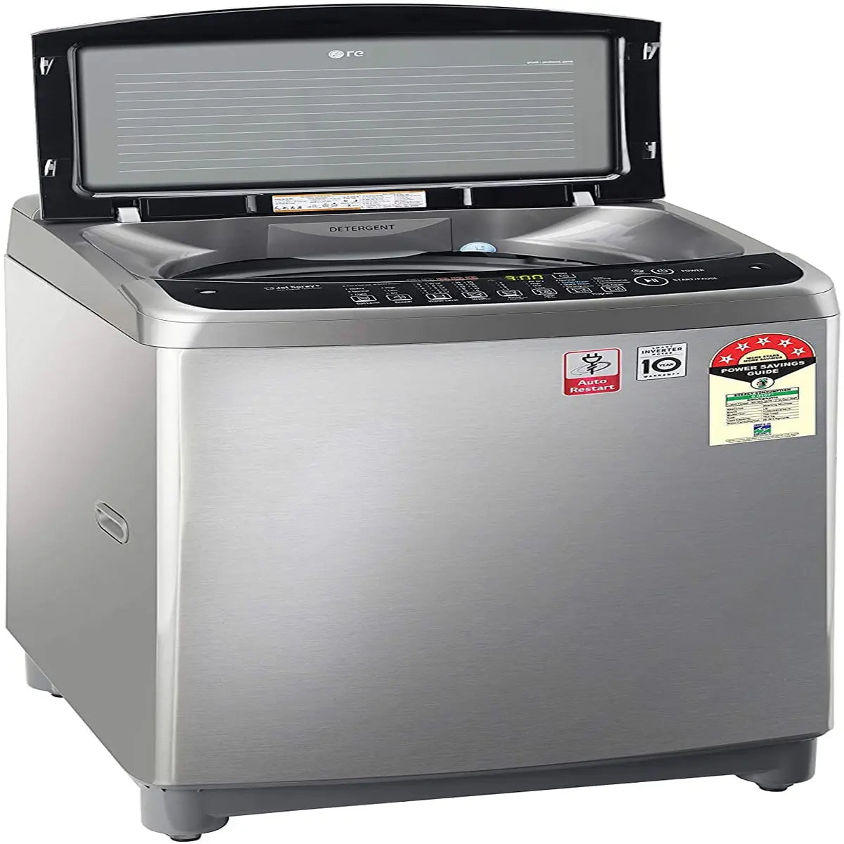LG 10 Kg Inverter Fully-Automatic Top Loading Washing Machine (T10SJSS1Z, Free Silver)
