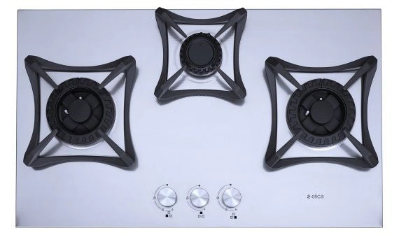 ELICA Hob INOX MFC 3 Burners 75cms DX Swirl