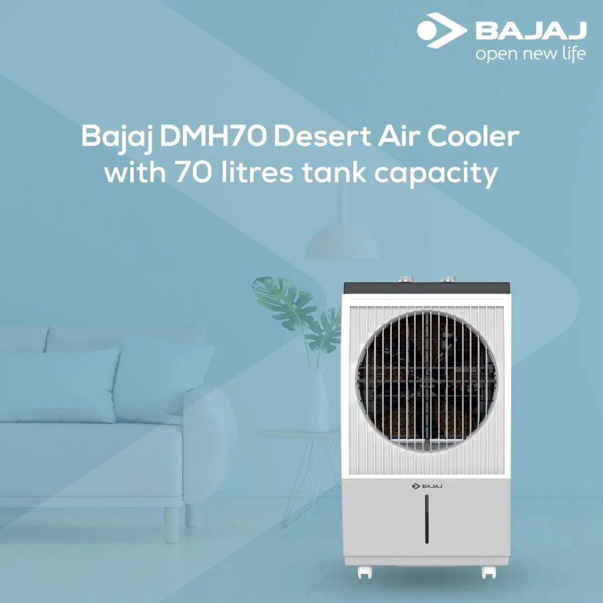 Bajaj DMH70 DESSERT AIR COOLER,70L, WITH TURBO FAN TECHNOLOGY White