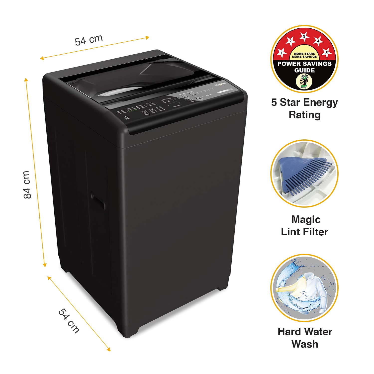 Whirlpool Washing Machine 	‎WM ROYAL 7.0 GREY 5YMW 7 Kg 5 Star