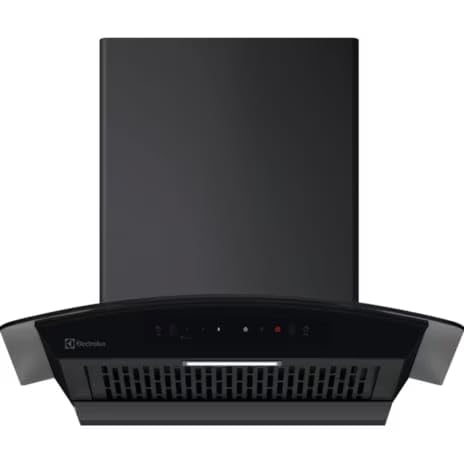 Electrolux 60cm Wall Mount Chimney with Touch Controls (ECC6841GB) in Black, 223 Sq.ft Coverage