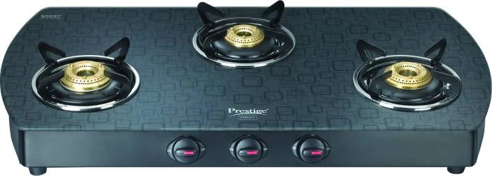 Prestige Premia Glass, Aluminium Manual Gas Stove (2 Burners)