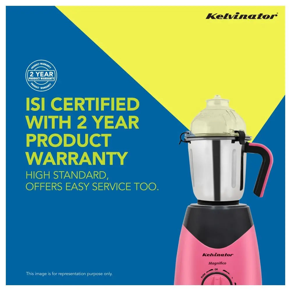 Kelvinator Magnifico455 Mixer Grinder KMG00455 3 Jars Stainless Steel