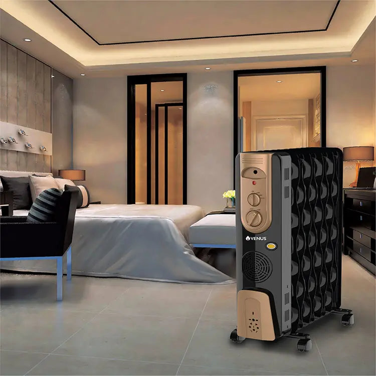 Venus 11 Fin Oil Filled Radiator Room Heater(Black)