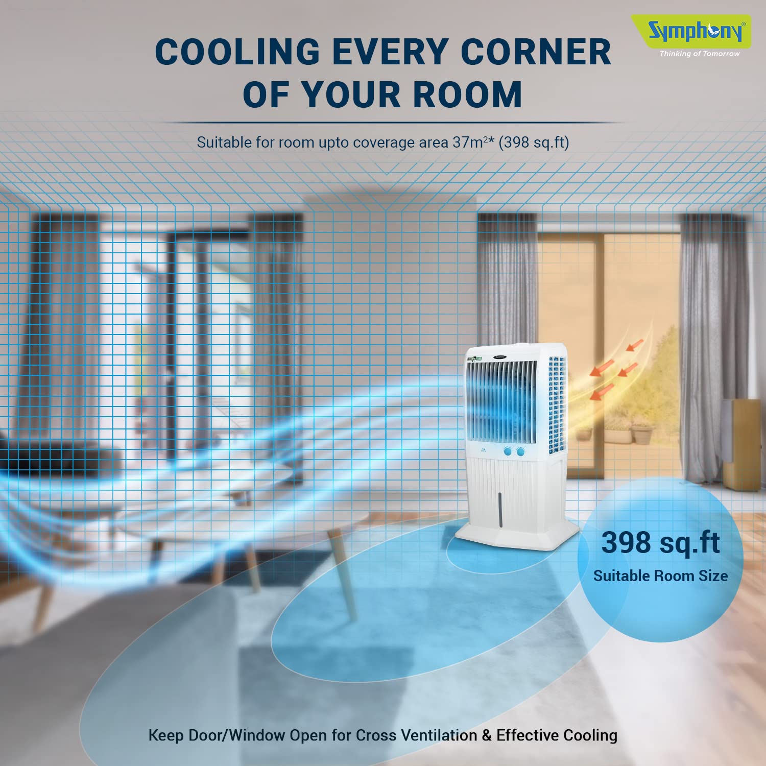 Symphony Sumo 75 XL Desert Air Cooler White