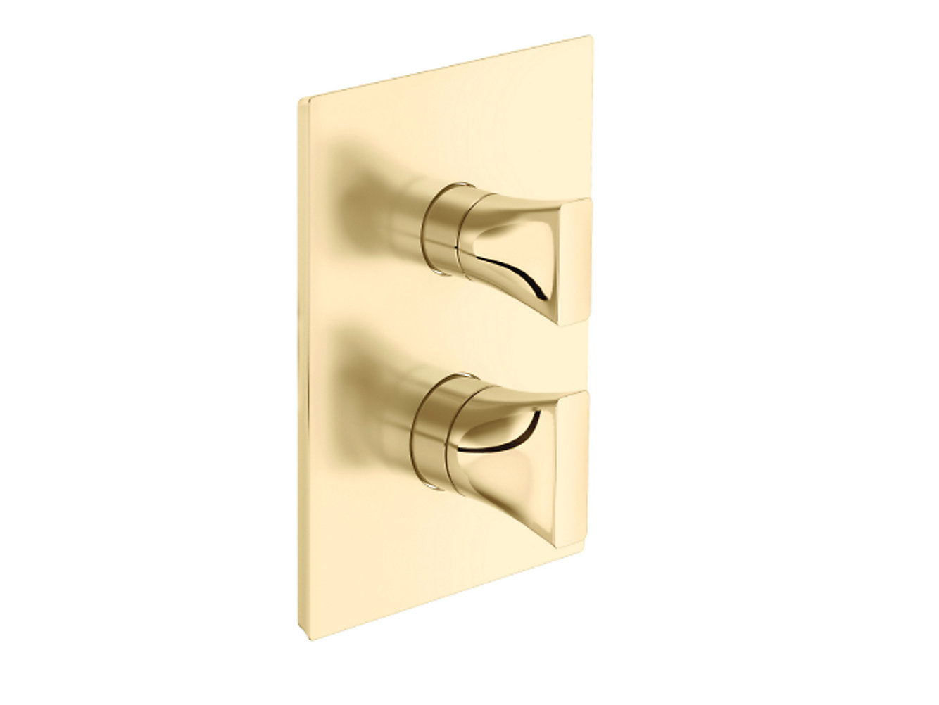kohler K-25761IN-9-AF Geometric thermostatic recessed bath and shower square trim  in french gold