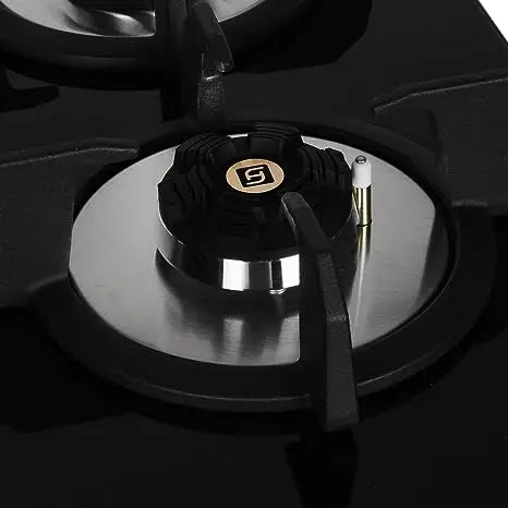 Faber Hob/Hobtop 3 Brass Burner Auto Electric Ignition Glass Top (Maxus HT603 CRS BR CI AI) Black