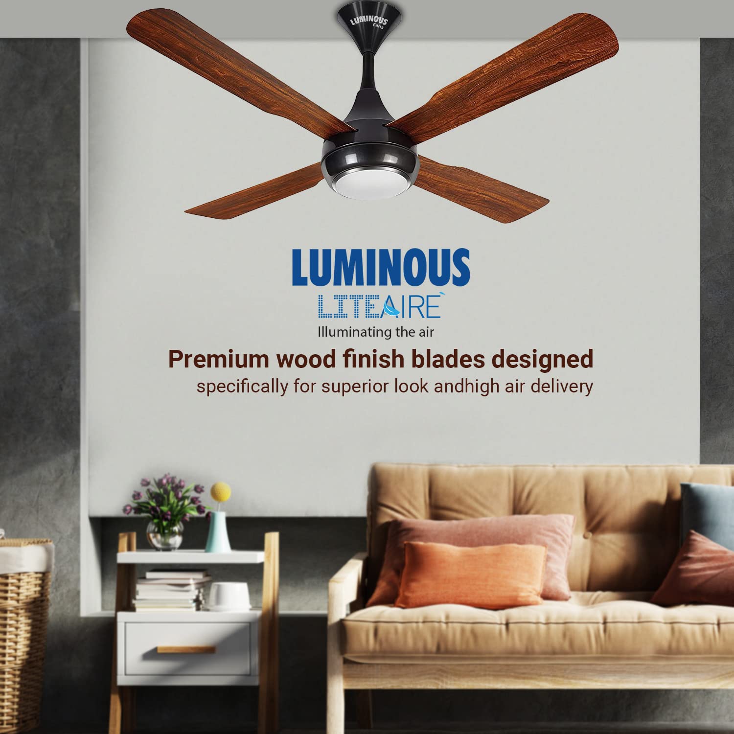 Luminous Aspiration Lite Air 1200mm Ceiling Fan (Multicolour)