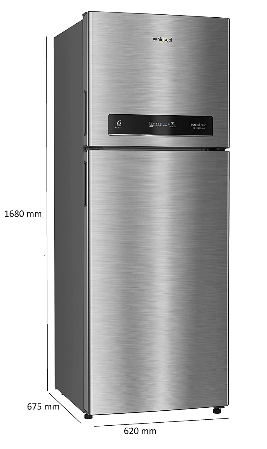 Whirlpool 340 L 3 Star with Inverter Double Door Refrigerator with Adaptive intelligence technology (IF INV CNV 355 COOL ILLUSIA 3S, Cool Illusia Steel, Convertible, 2022 Model)
