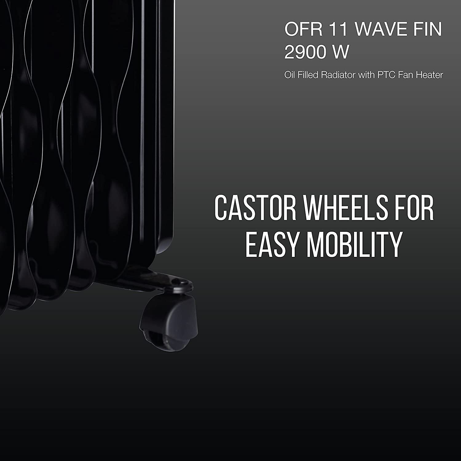 Havells OFR 11 2900 Watts Wave Fin with PTC Fan Heater (Black) (OFR 11 Wave Fin)