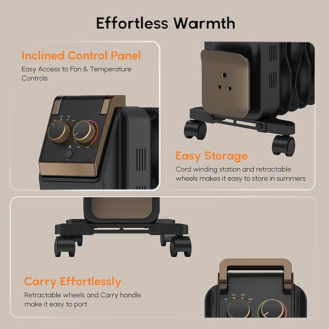 Havells Hestio GHROFCTK290 Black 15 Fin OFR 2900 W