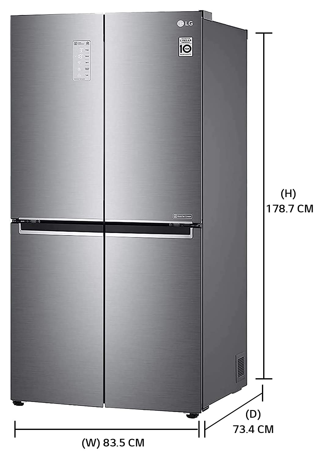 LG 594 L Frost-Free Inverter Linear Wi-Fi Side-By-Side Refrigerator (GC-B22FTLPL, Platinum Silver III, Hygiene Fresh+ | Door Cooling+)
