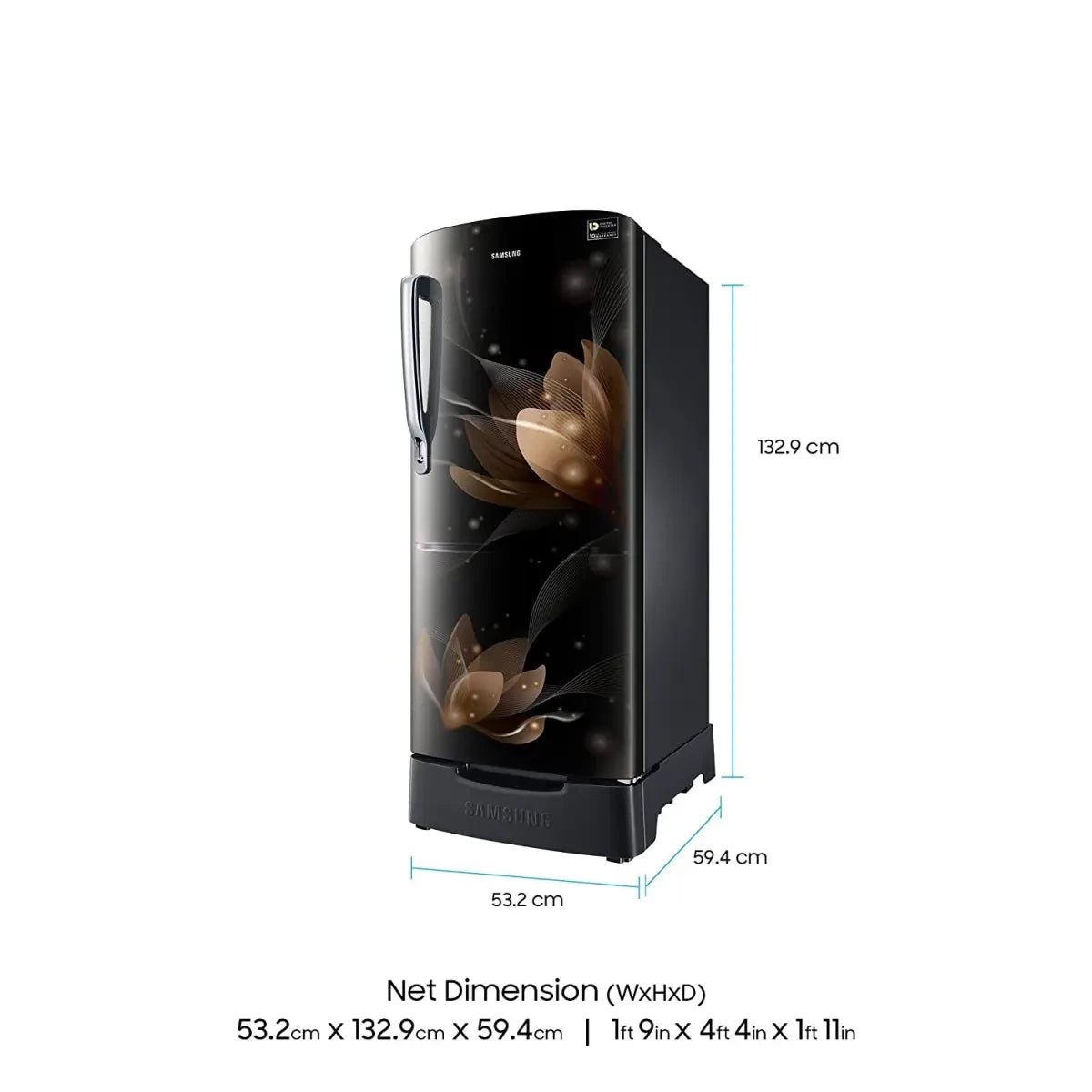 Samsung 192 L 4 Star Inverter Direct-Cool Single-Door Refrigerator (RR20N282YB8)