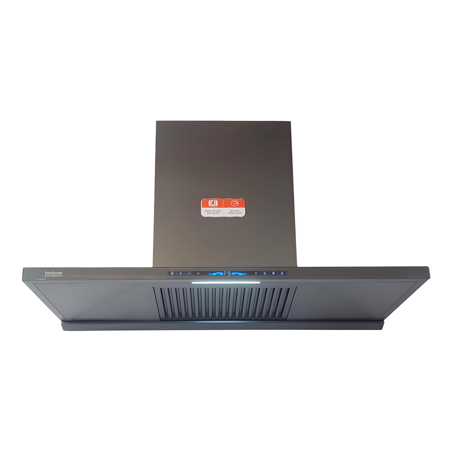 Hindware Imelda Autoclean 90 | Powerful Suction: 2000 m3/h* | Filterless | BLDC Motor | Turbo Mode+9 Speed | Thermal Auto Clean Wall Mounted 90cm Chimney (Grey)