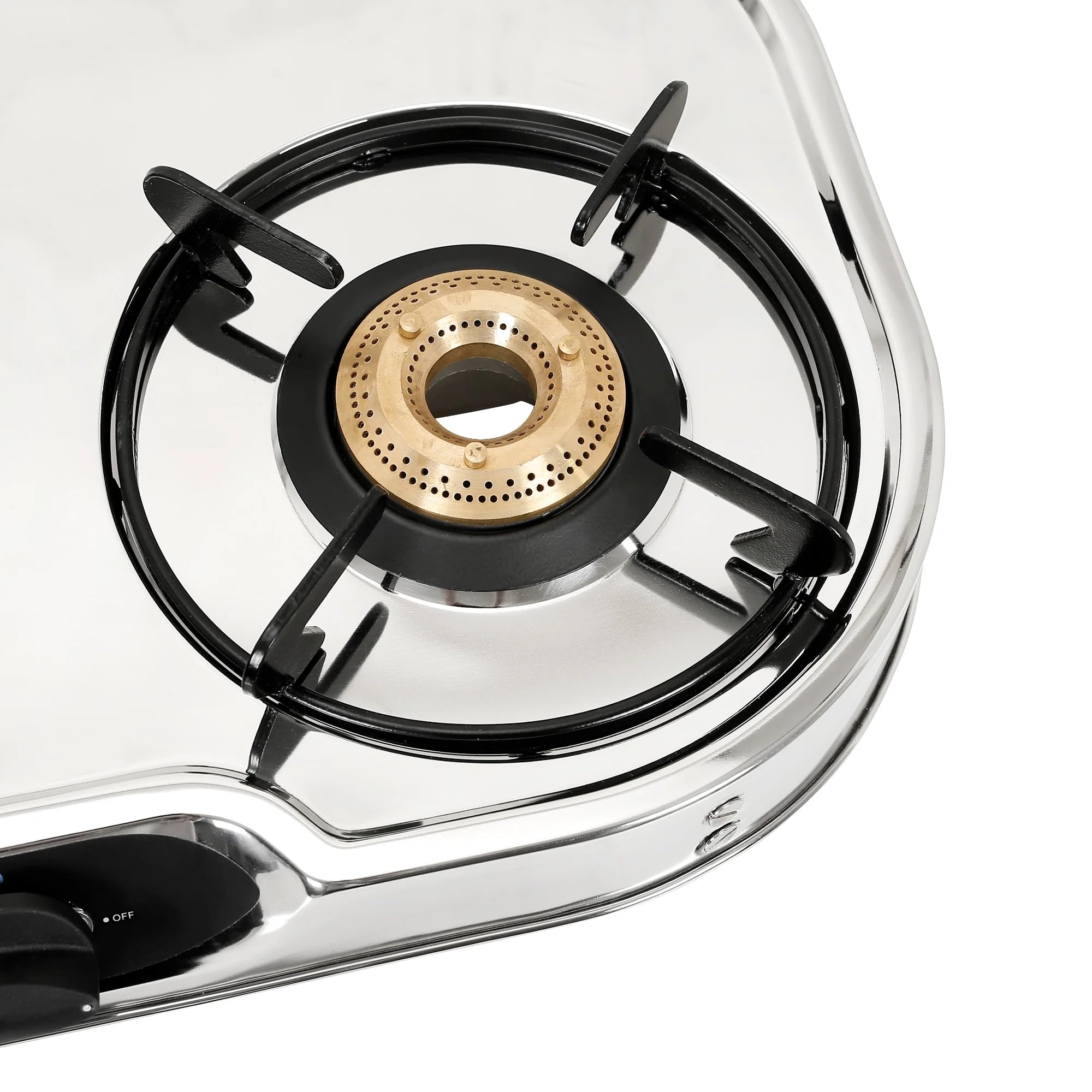 Faber high efficiency 4 Brass Burner gas stove|| Stainless Steel|| ISI Certified gas stove, Manual Ignition, (COOKTOP CRYSTAL 4BB SS) 2 year comprehensive warranty