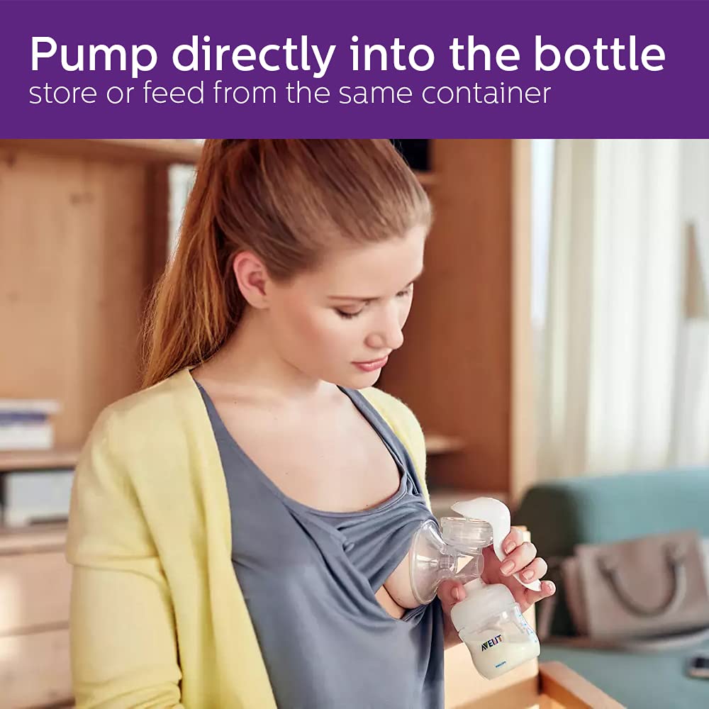 Philips Avent BPA Free Comfort Manual Breast Pump, soft petal shape massage cushions for easy expression Scf330/20
