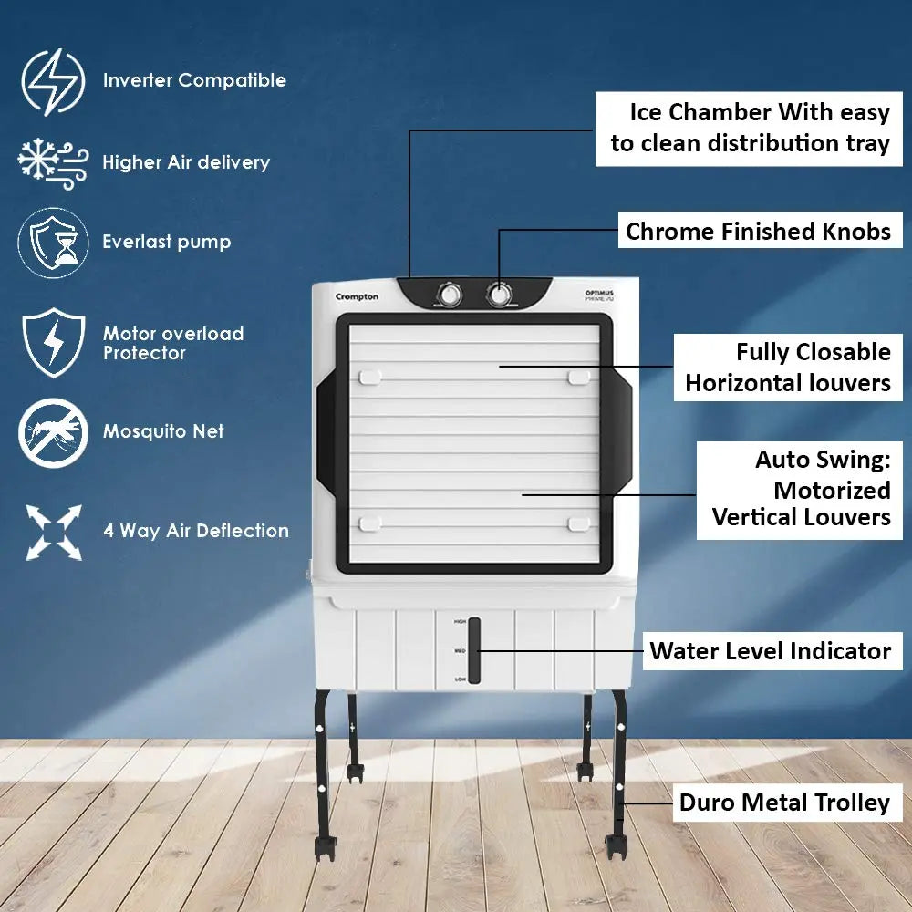 Crompton Optimus Prime 70 Window Cooler - 70L, White and Black