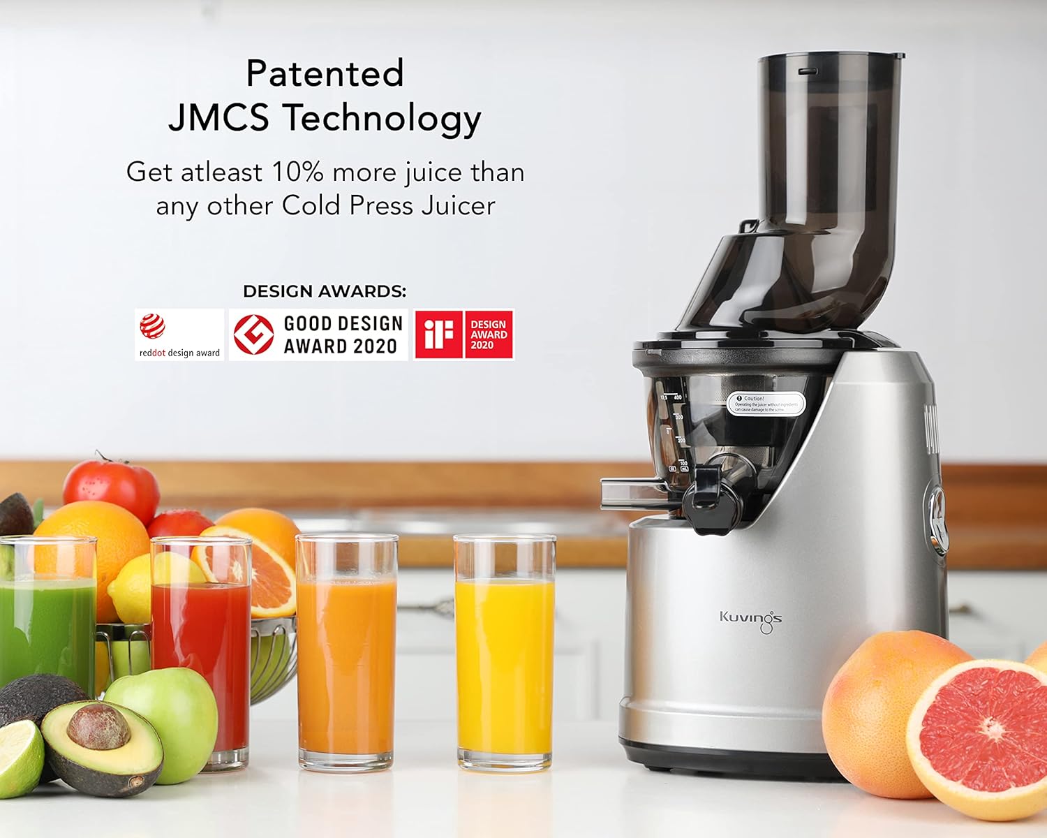 Kuvings B1700 Cold Press Juicer: All-in-1 for Fruits, Vegetables & Nut Milk with Patented JMCS Technology