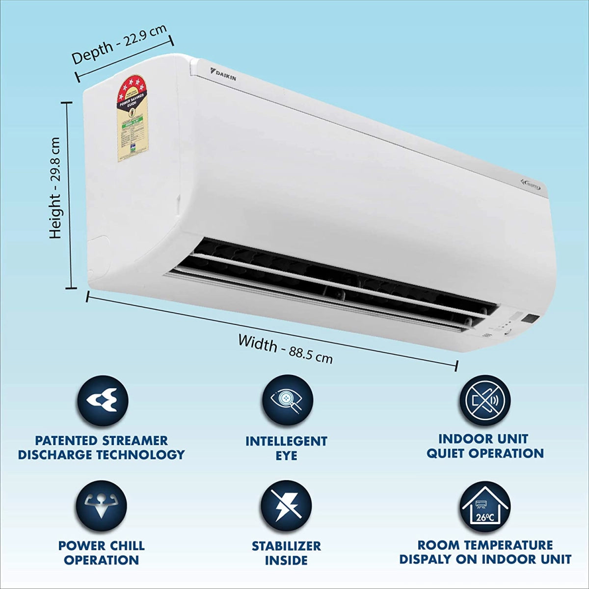 Daikin 1.8 Ton 5 Star Inverter Split AC (Copper JTKJ60TV White)