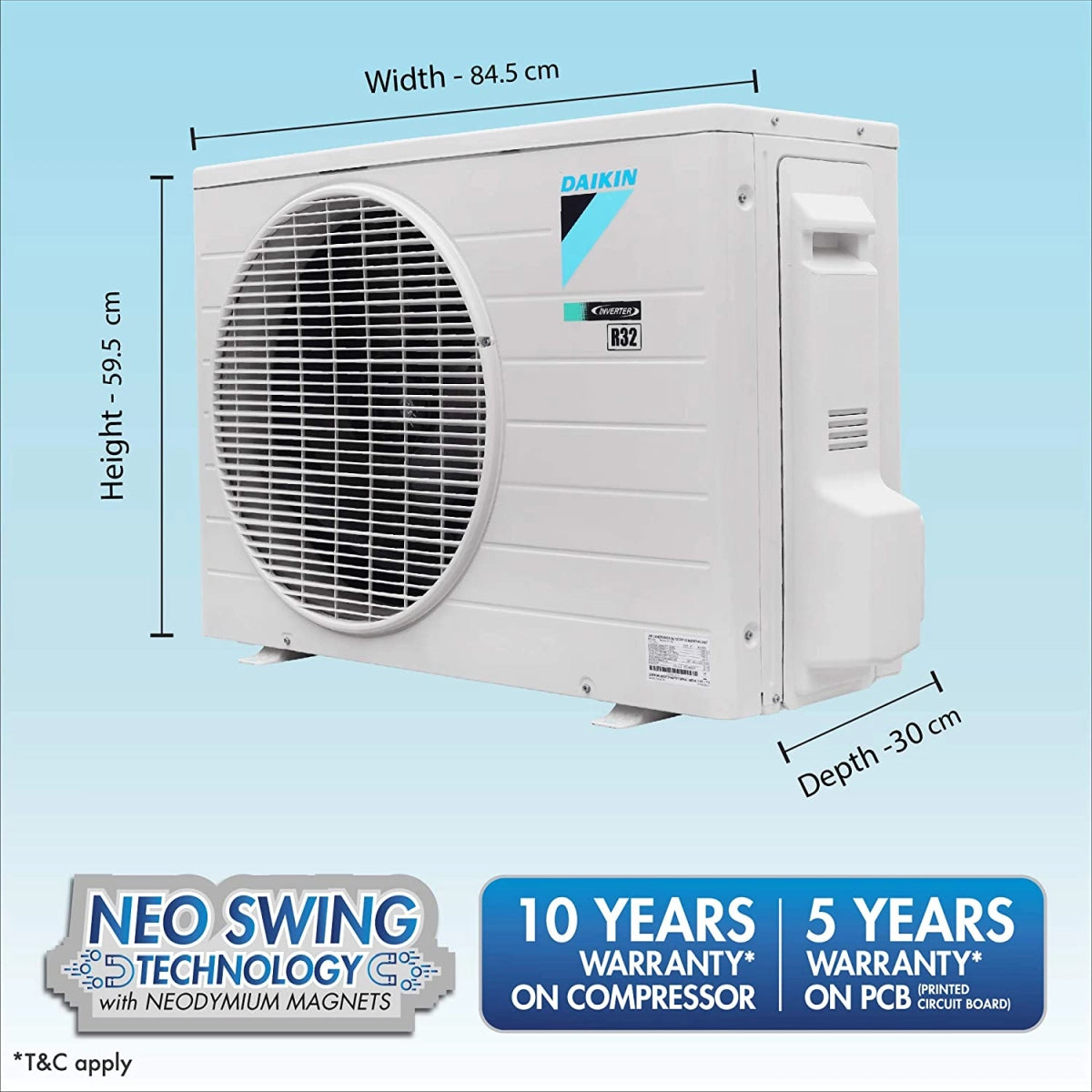 Daikin 1.8 Ton 5 Star Inverter Split AC (Copper JTKJ60TV White)