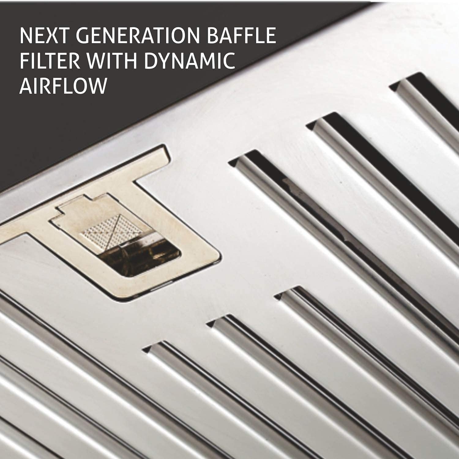 Glen Designer Kitchen Chimney 6070 Junior Black 60cm Baffle Filter 1000 m3/h