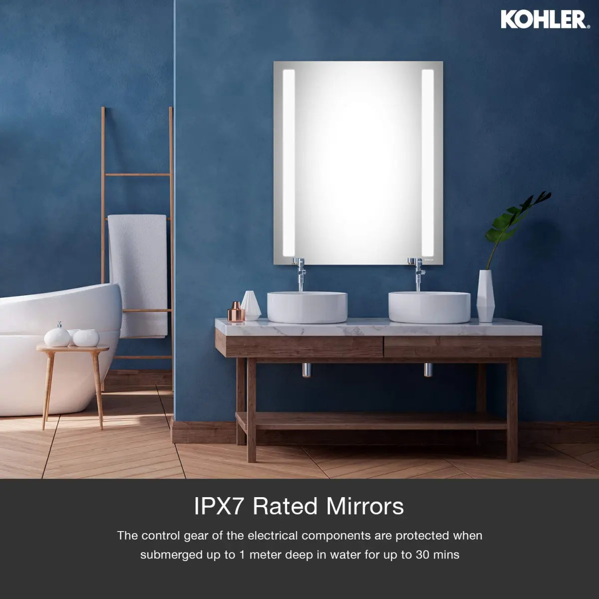 Kohler K-22928IN-NA Vitality Rectangular Light Mirror for Bathroom 762mm