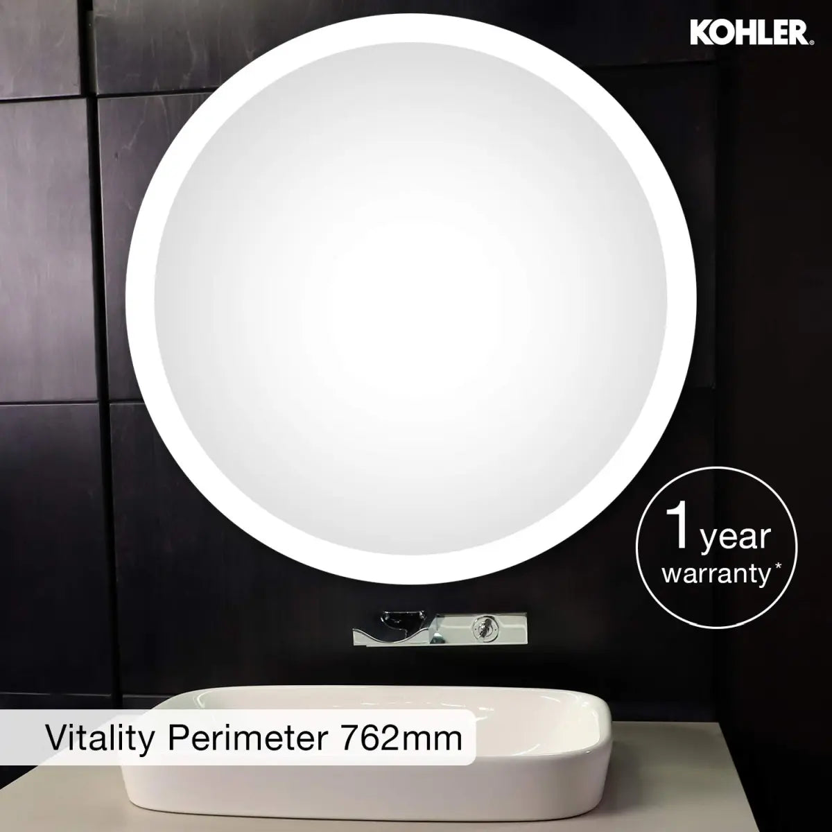 Kohler K-22929IN-NA Vitality Circular Light Mirror for BathrooM