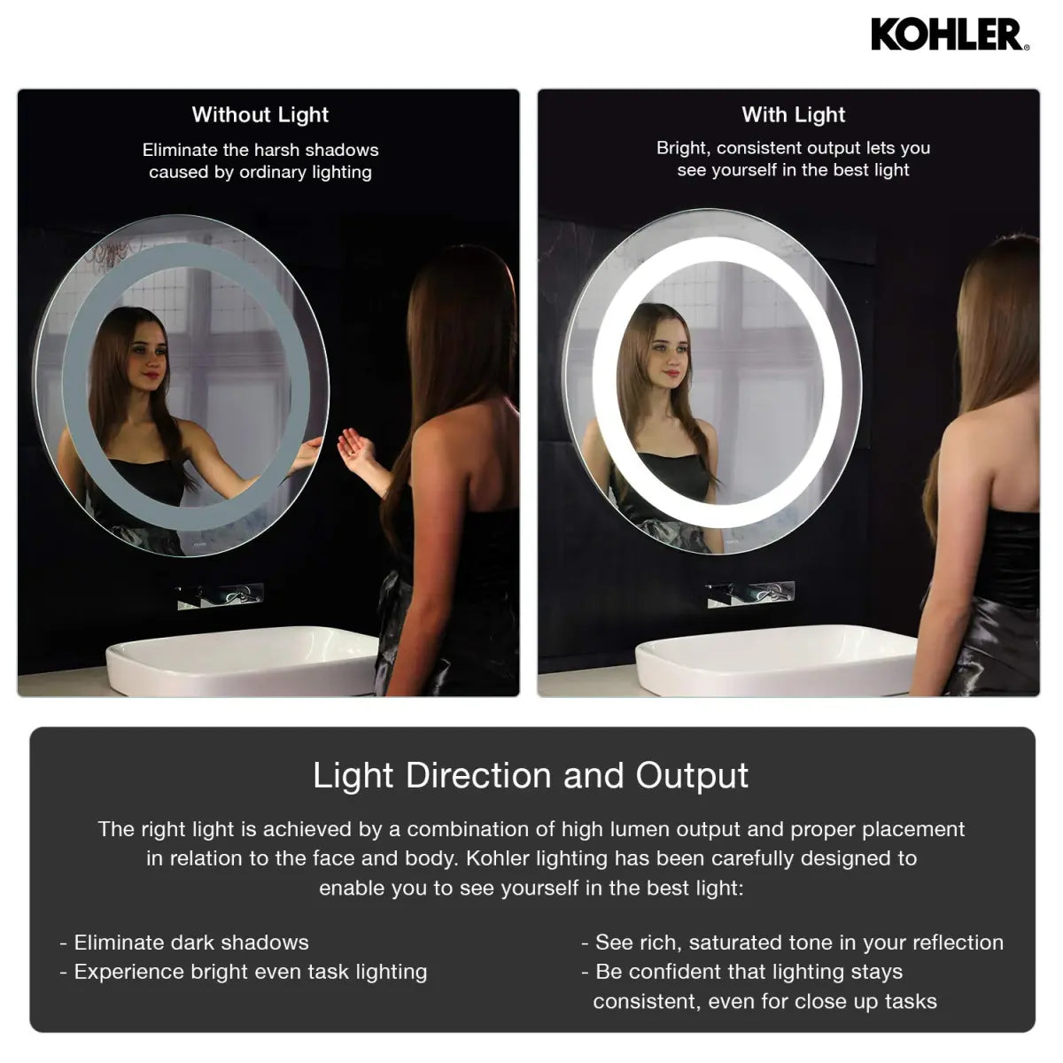 Kohler - K-22932IN-NA Vitality Circular Mirror 40" (101.6 cm) Diameter with Inset LED Lights