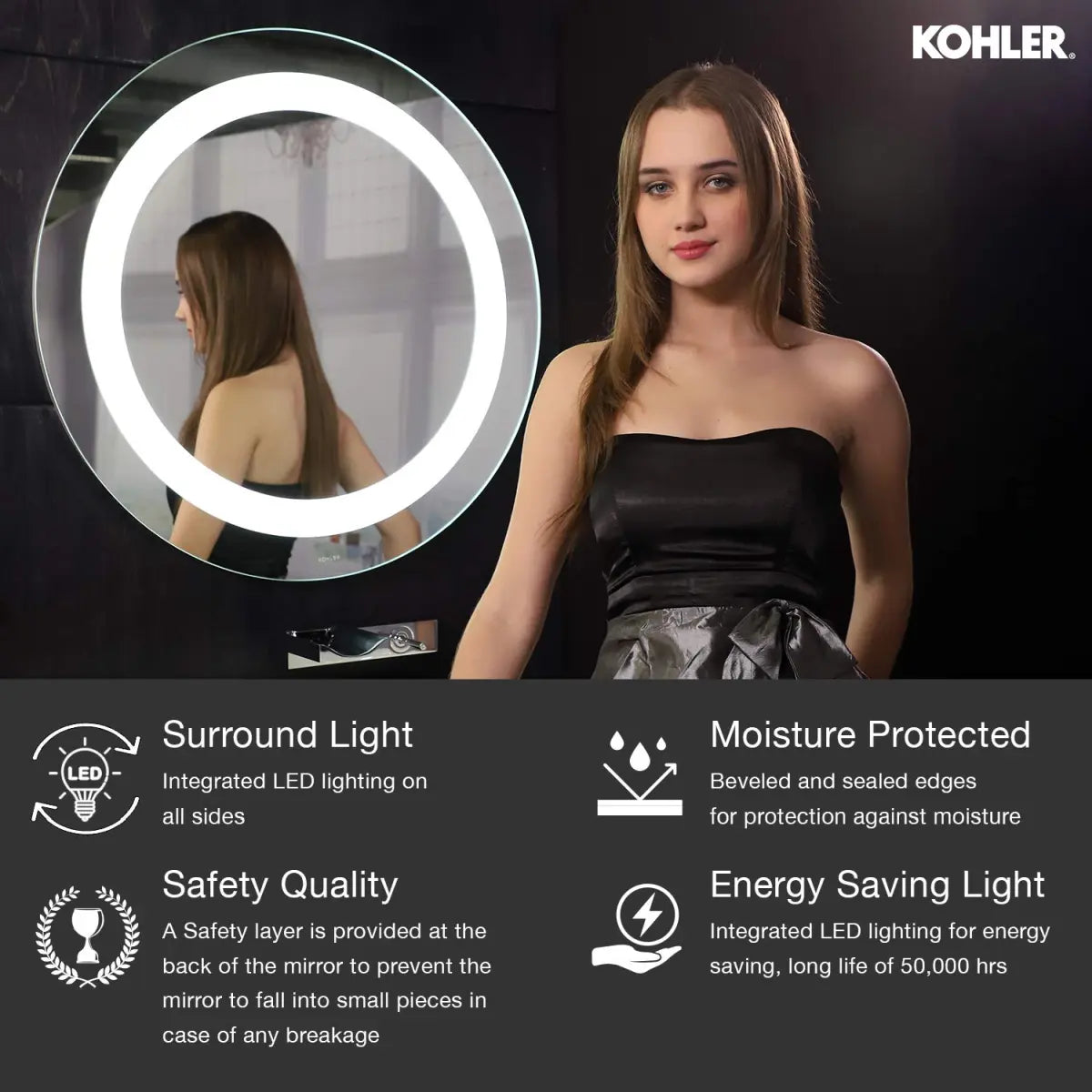 Kohler K-22931IN-NA inset lighted mirror 762mm