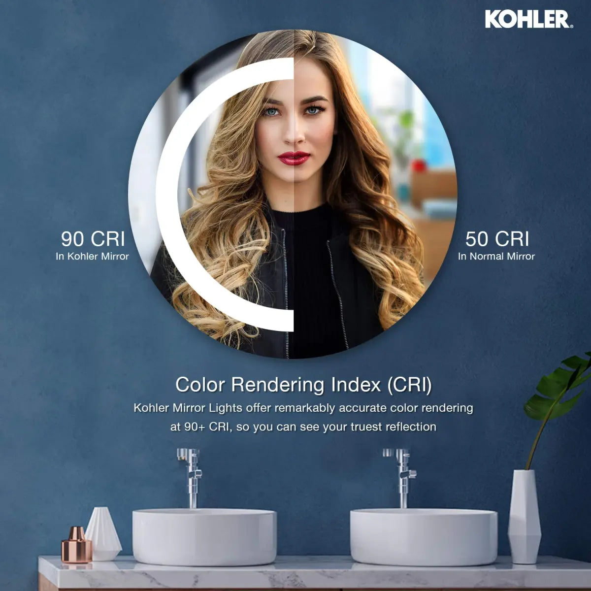 Kohler - K-22932IN-NA Vitality Circular Mirror 40" (101.6 cm) Diameter with Inset LED Lights
