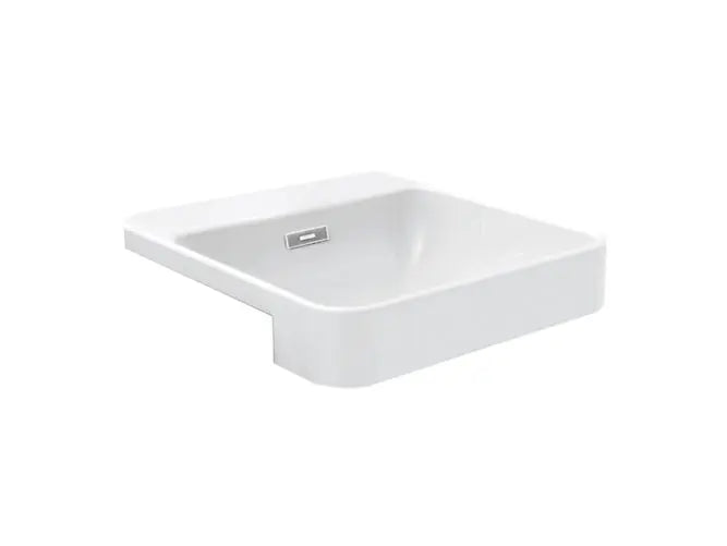 Kohler Basin K-98930X-1-0 (Forefront) square semi-recessed basin with single faucet hole white 420mm