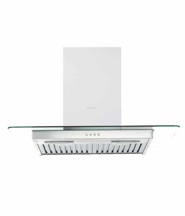 Elica 60cm 1150 Flat Glass Ltw 60 H4 Slim Pb Power Plus Ic Hood Chimney Silver