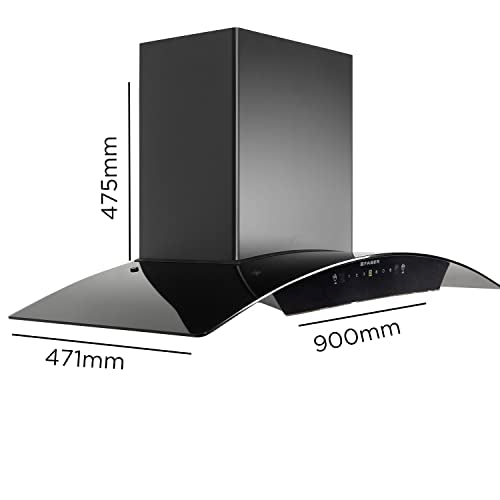 Faber 90cm 1200 m3/hr, Autoclean Chimney || Filterless || 8Yr on Motor, 2Yr Comprehensive Warranty | Italian design - Made in India (HOOD POLO IN HC SC BK 90, Touch & Gesture Control, Black)