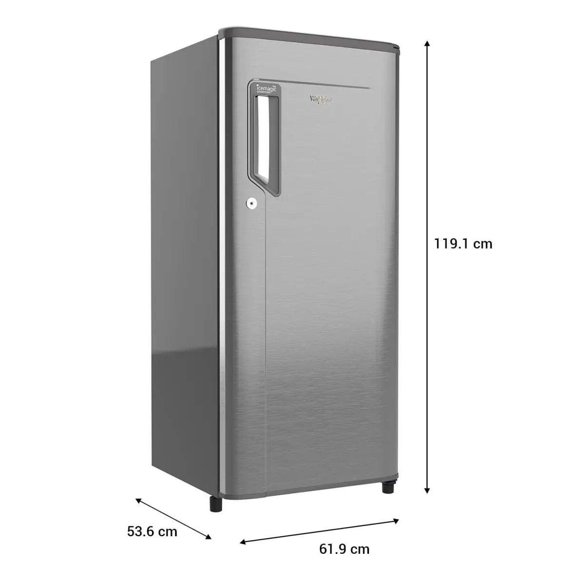 Whirlpool 190 L 3 Star Direct Cool Inverter Single Door Refrigerator (Magnum Steel)