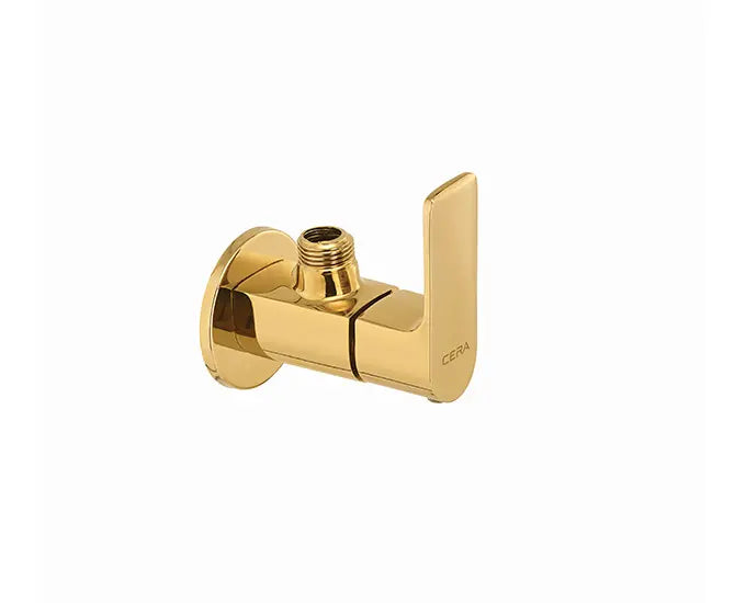 Cera F1016201FG Lustre Chelsea French Gold Finish Quarter Turn Angle Cock With Wall Flange