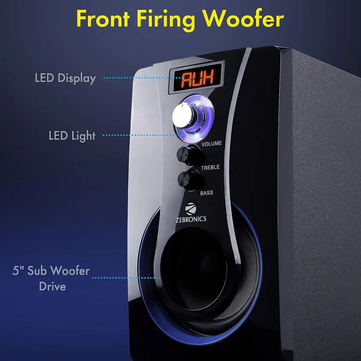 ZEBRONICS BT3490RUCF Wireless Bluetooth Multimedia Speaker With Supporting SD Card, USB, AUX, FM & Remote Control. (70 Watt, 4.1 Channel)