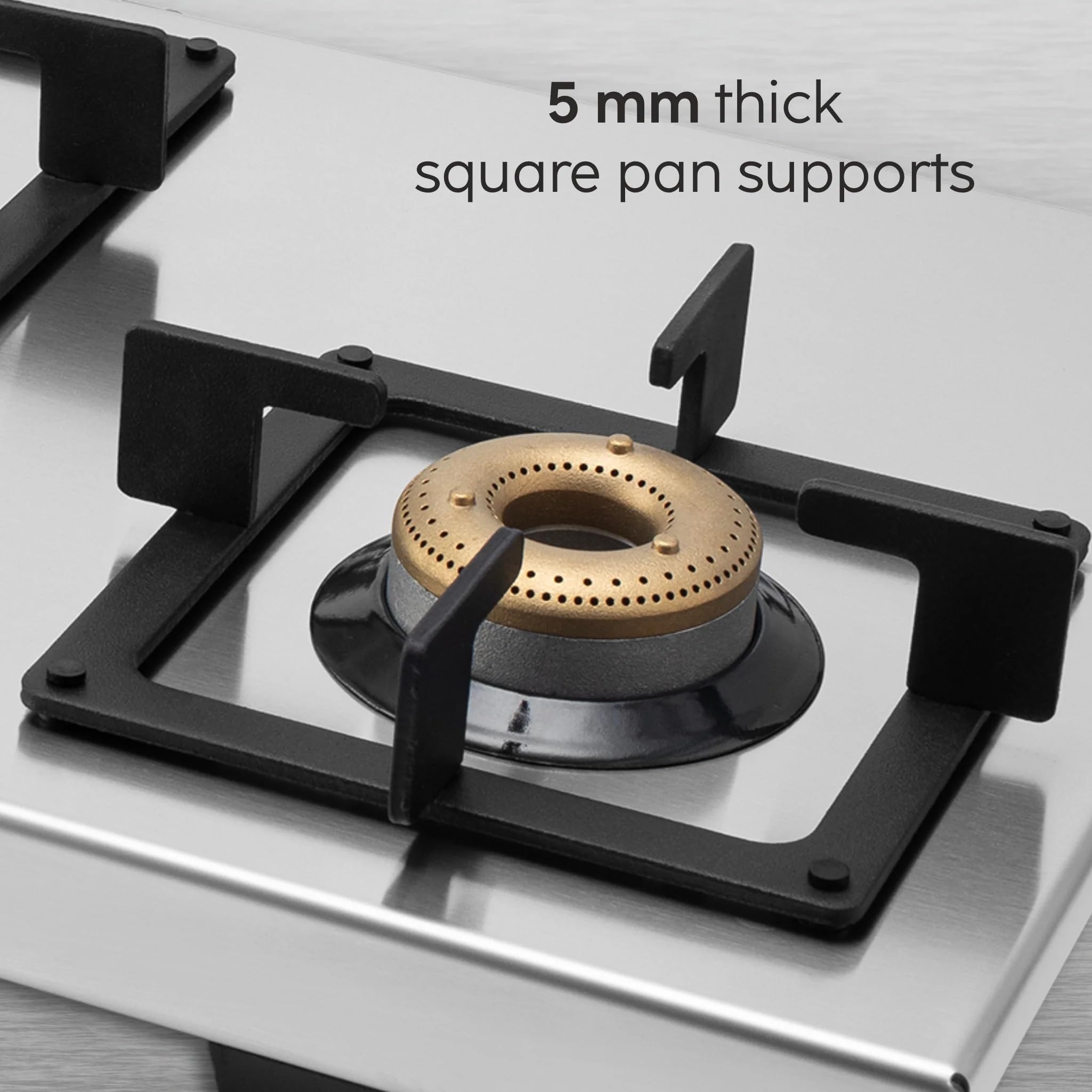Glen 3 Burner Ultra Tuff Stainless Steel Gas Stove | Silver | Forged Brass Burner With 5 Year Warranty | ISI Certified | Revolving Inlet Nozzle | 2 Year Warranty On Product | 1053 UT SS (3 Bu
