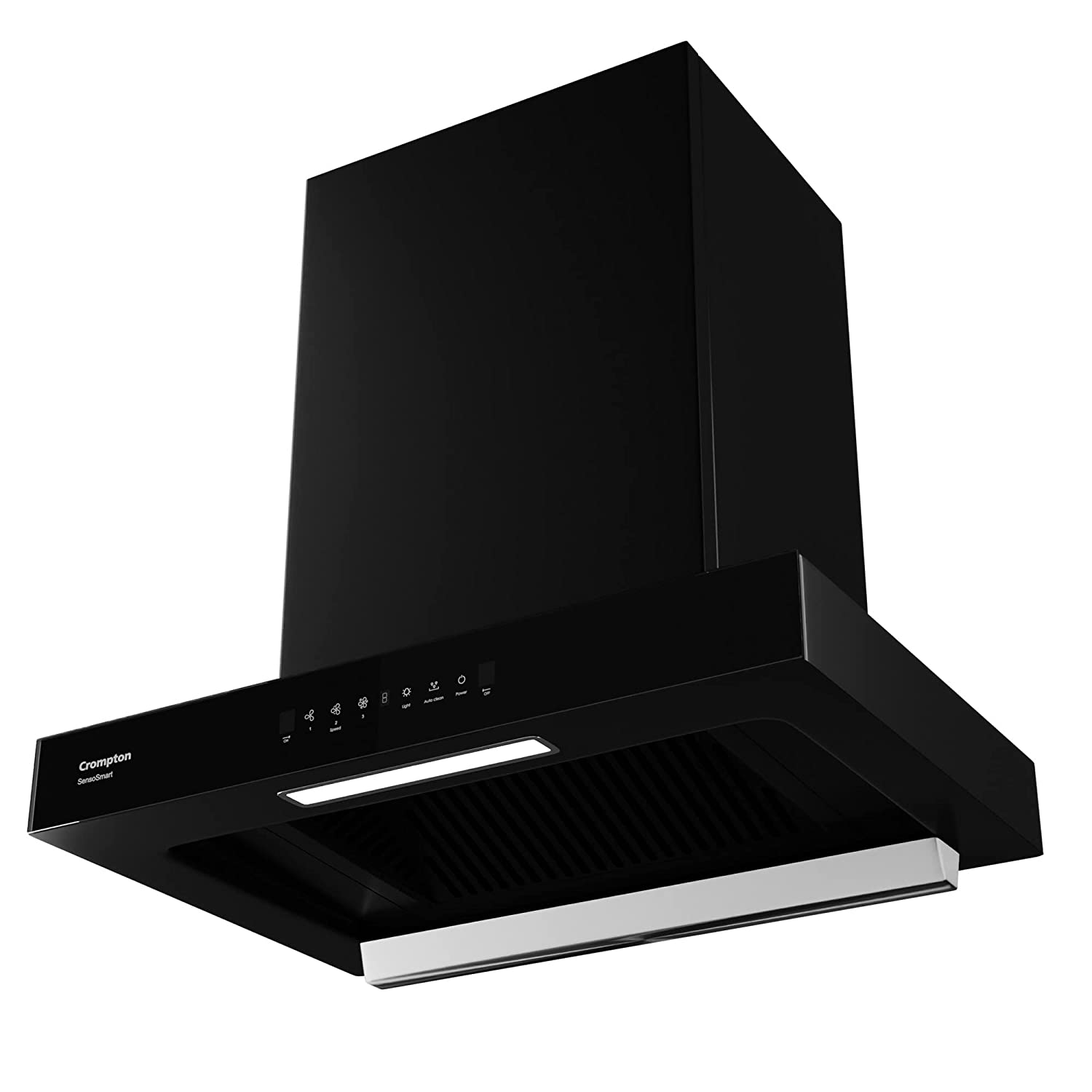 Crompton SensoSmart Box 60cm Chimney Baffle Filter (Black), Free installation&Ducting kit,1620 m³/hr (CHD-SSB60BFE-MBL)