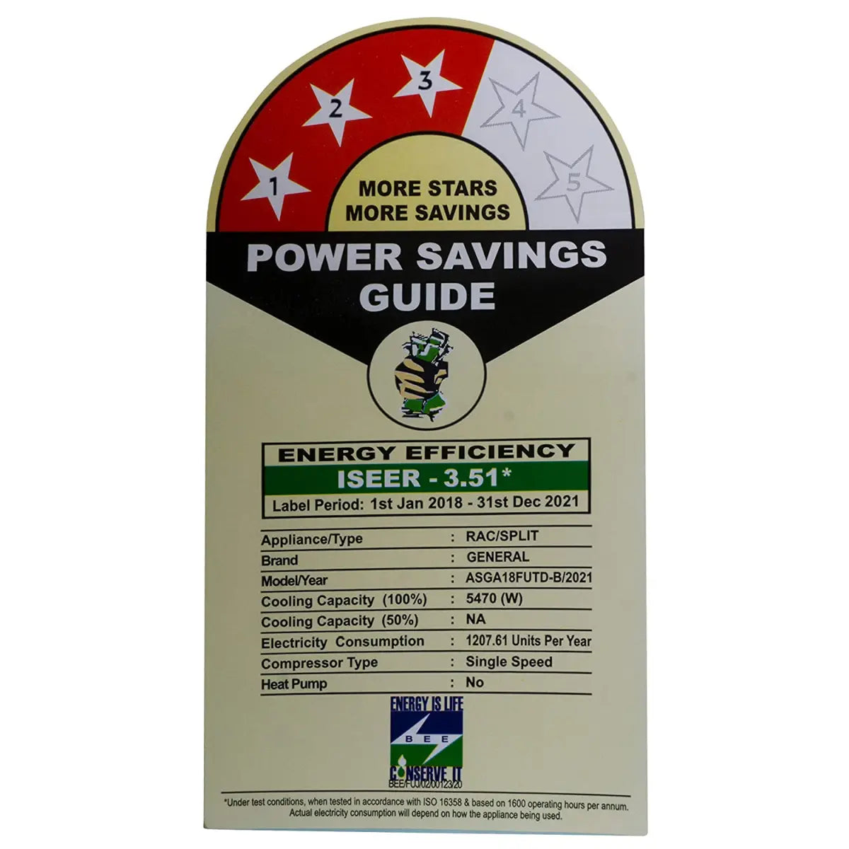 OGeneral 1.5 Ton 3 Star Split AC (ASGA18FUTD) - Efficient Cooling for Your Space