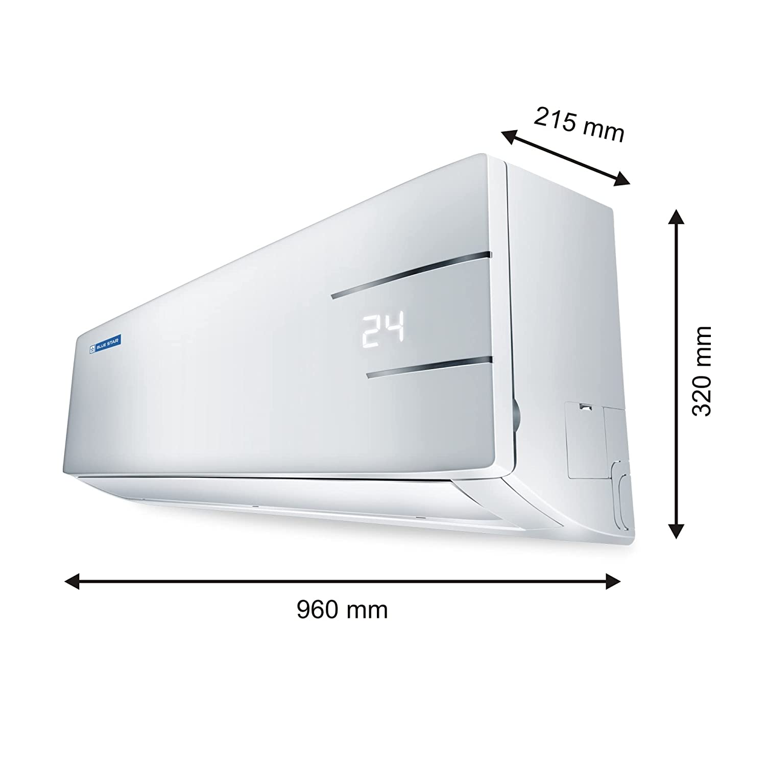 Blue Star 1.5 Ton 2 Star Fixed Speed Split AC (Copper, Anti Corrosive Gold Fins, Dry Mode, Eco Mode, Hidden Display, Self Diagnosis, Stabiliser Free Operation, Turbo Cool, 2023 Model, FA218YNU,White)
