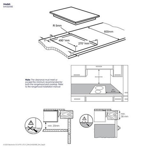 Electrolux 30Cm Ultimate Taste 500 Built-In Induction Hob with 2 cooking  Zones EHI3251BE
