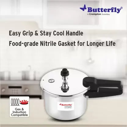 Butterfly COMPACT OLC SS 2 L 2 L Induction Bottom Pressure Cooker  (Stainless Steel)