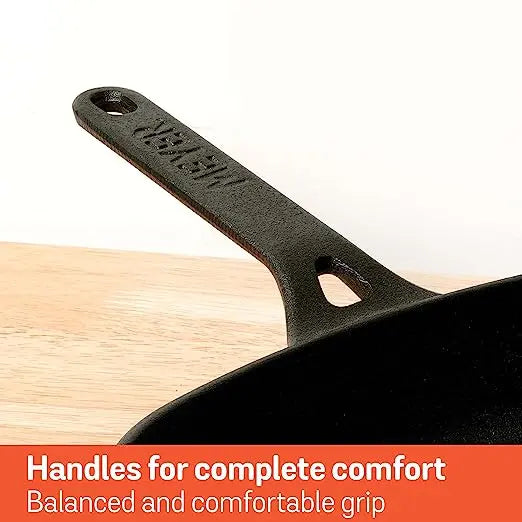 Meyer Cast Iron Grill Pan (Gas and Induction Compatible) 25 cm Black