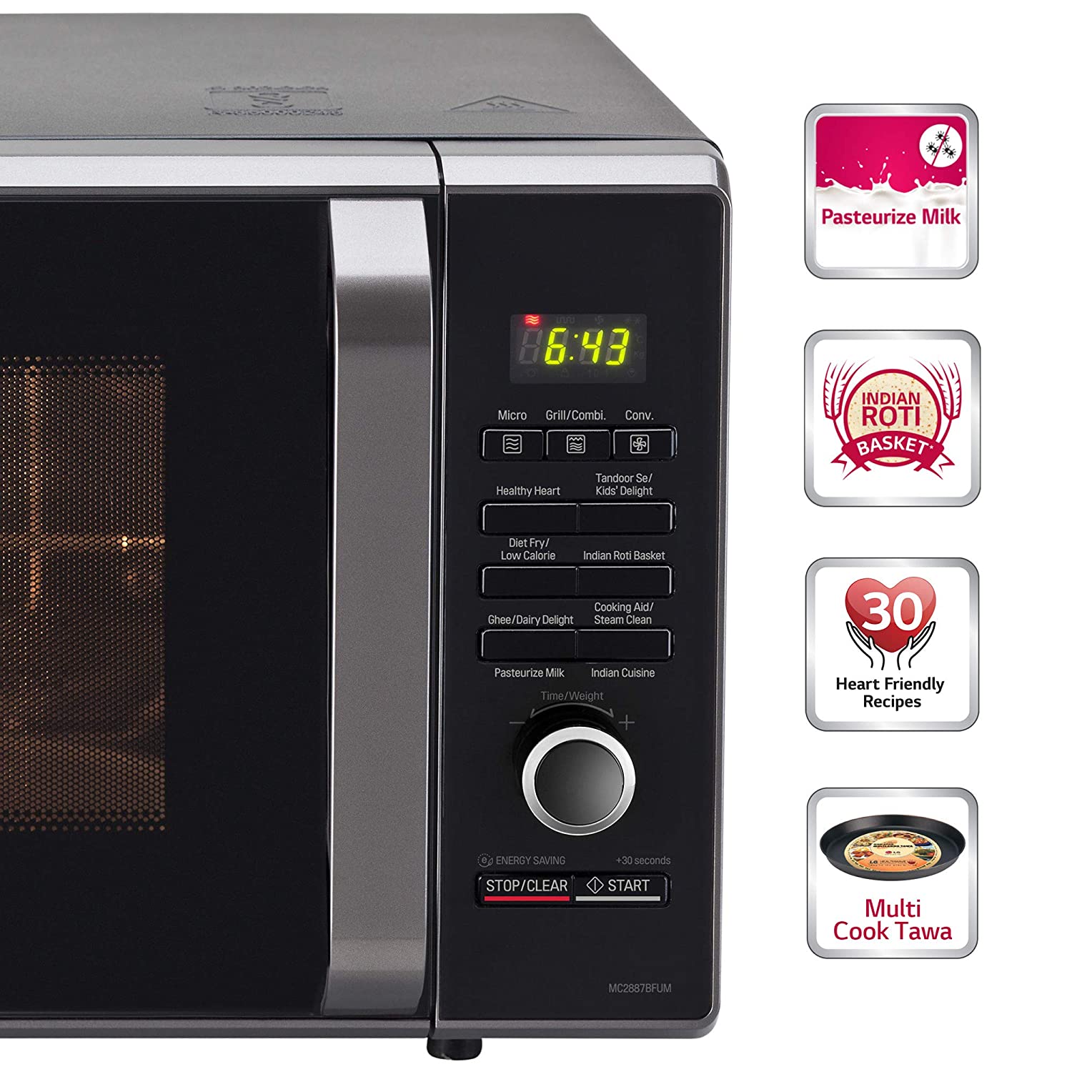 LG 28 L Convection Microwave Oven (MC2887BFUM, Black)