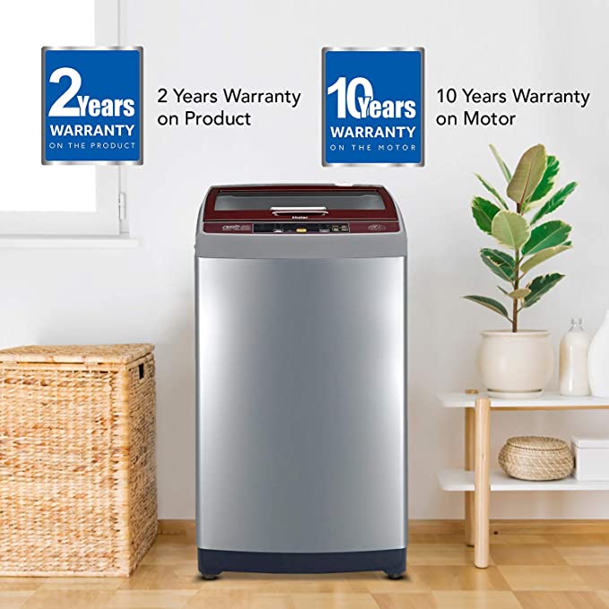 Haier 7.5 kg Fully-Automatic Top Loading Washing Machine (HWM75-707NZP, Silver Grey)