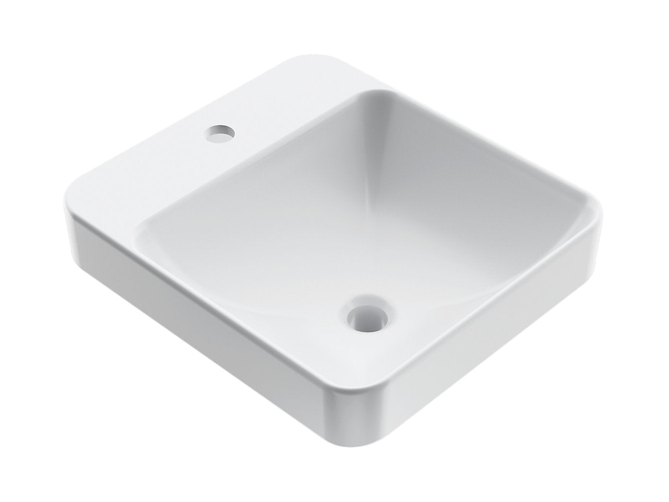 kohler K-75374IN-1-0 413mm square vessel basin with single faucet hole in white