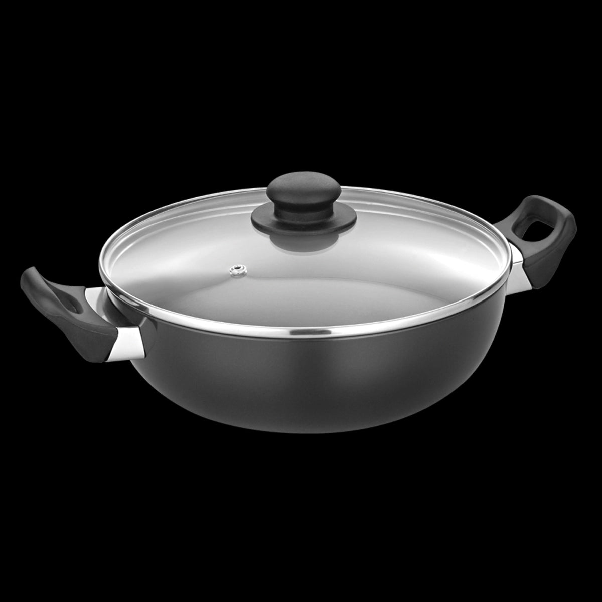 Padmini Hard Anodized - Kadai With Glass Lid
